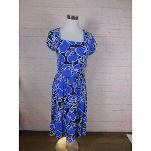 Lands End Blue & White Floral Dress S